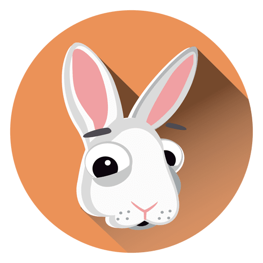Rabbit Cartoon Circle Icon