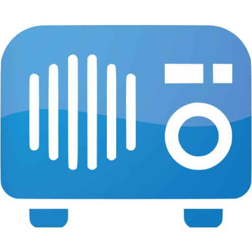 Web Blue Tabletop Radio Icon