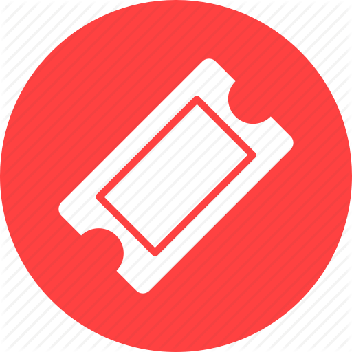 Admission, Concert, Movie, Raffle, Red, Theater, Ticket Icon