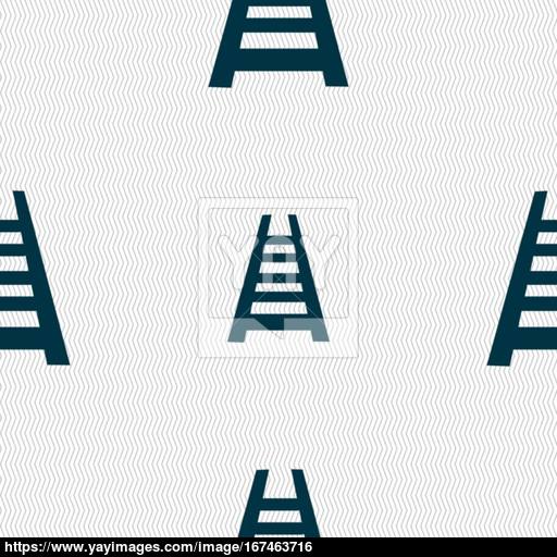Railway Track Icon Sign Seamless Pattern With Geometric Texture
