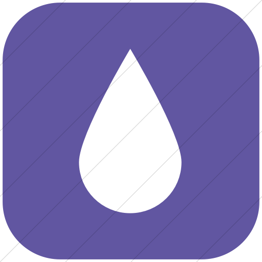 Flat Rounded Square White On Purple Classica Raindrop Icon