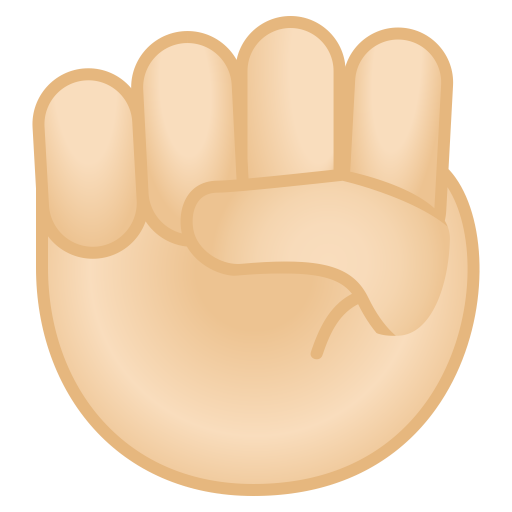 Raised Fist Light Skin Tone Icon Noto Emoji People Bodyparts