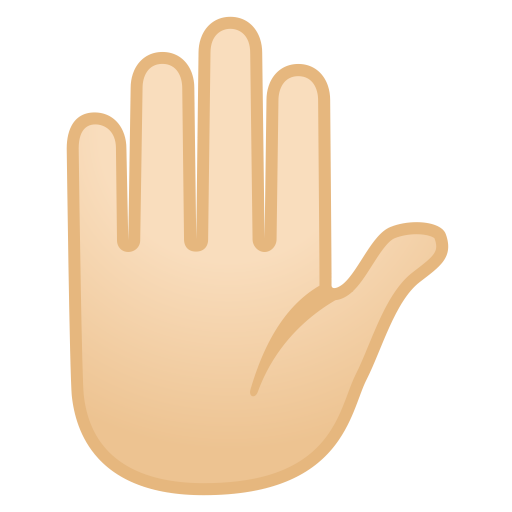 Raised Hand Light Skin Tone Icon Noto Emoji People Bodyparts
