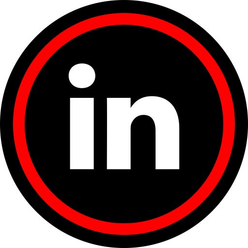 In, Linked, Media, Online, Social Icon Red Icons