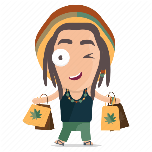 Emoji, Emoticon, Man, Rasta, Shopping, Sticker Icon