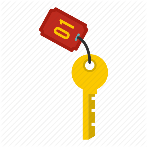 Door, Hotel, Key, Number, Realistic, Room, Travel Icon