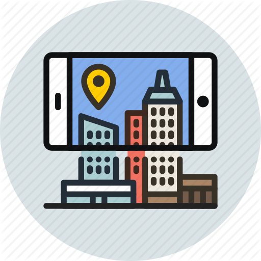 Augmented, City, Mobile, Phone, Reality Icon