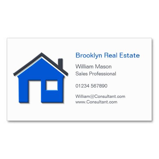 Simple Blue Gray Home Icon Realtor Card Business Card Templates