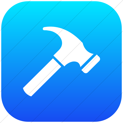 Flat Rounded Square White On Ios Blue Gradient Ocha