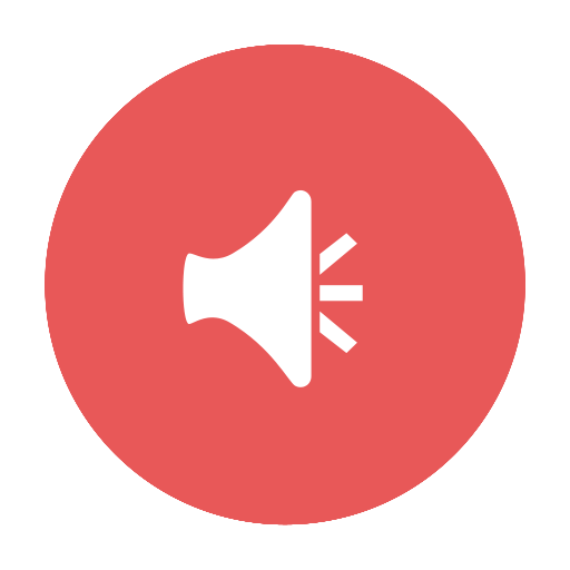 Red, News, Announcement, Alert, Audio, Circular Icon