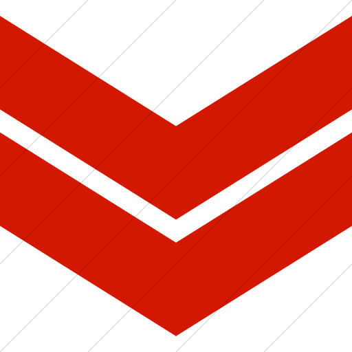 Simple Red Classic Arrows Double Chevron Down Icon