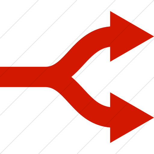 Simple Red Raphael Arrow Split Icon