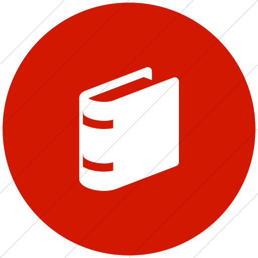 Flat Circle White On Red Raphael Book Icon