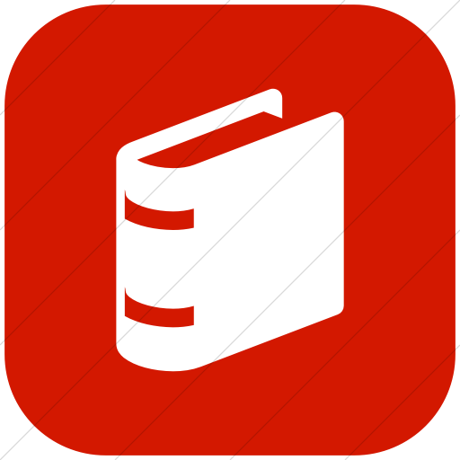 Flat Rounded Square White On Red Raphael Book Icon