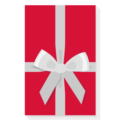 Red Gift Box Silver Bow Icon