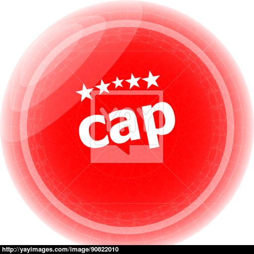 Cap Word Stickers Red Button, Web Icon Button Image