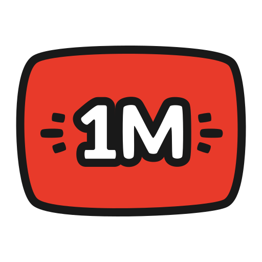 Youtube, Million, Views, Red, Button Icon Free Of Youtuber