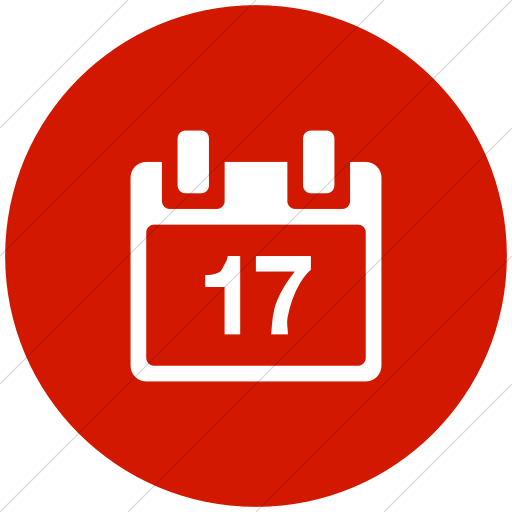 Flat Circle White On Red Broccolidry Calendar Icon