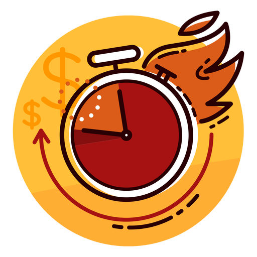 Money Burn Rate Clock Icon