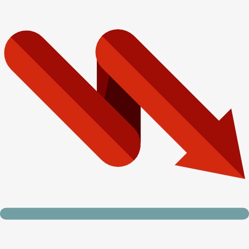 A Red Down Arrow, Underneath, Arrow, Direction Png Image
