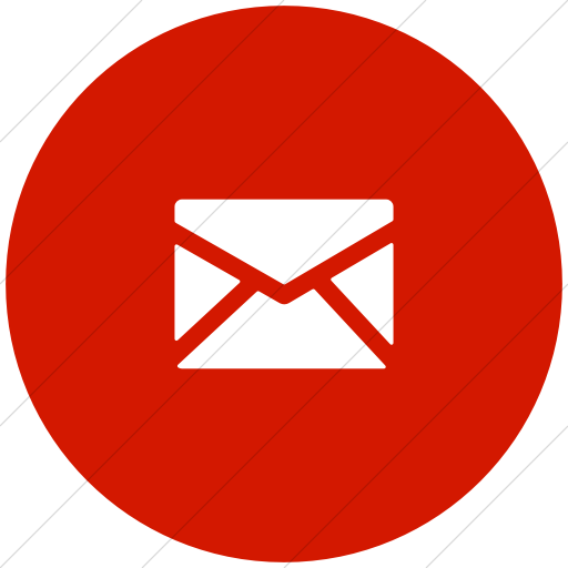 Flat Circle White On Red Foundation Mail Icon