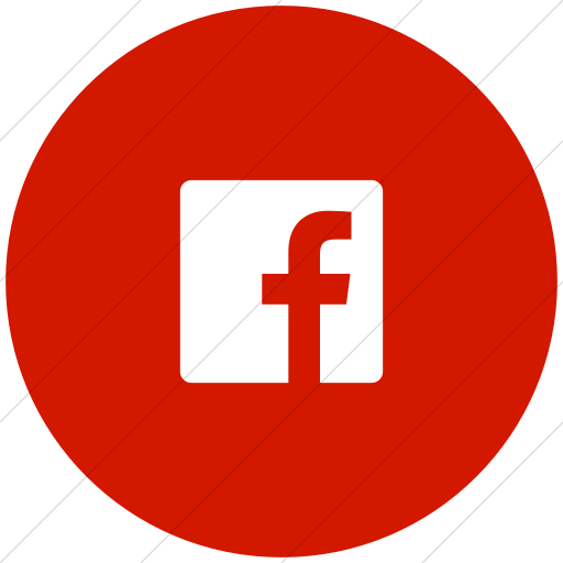 Flat Circle White On Red Foundation Social Facebook Icon