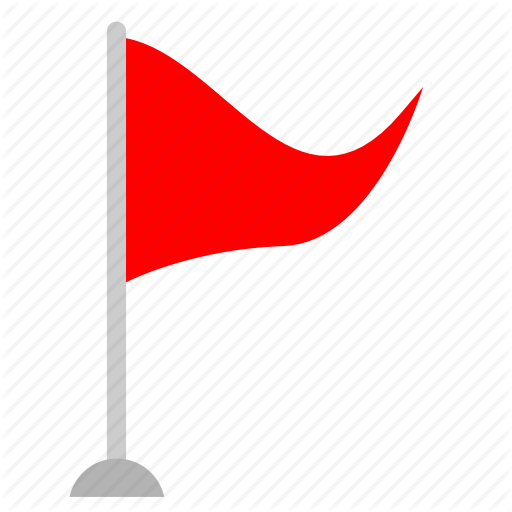 Flag, Point, Red, Tourism Icon