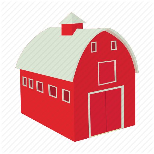 Barn, Cartoon, Door, Farm, House, Red, Wooden Icon