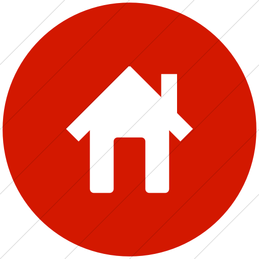 Flat Circle White On Red Broccolidry House Icon