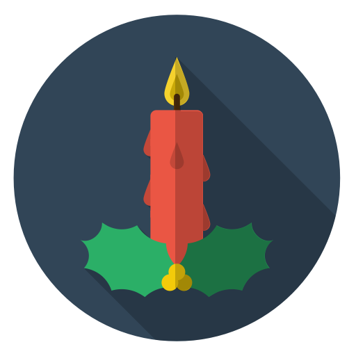Red, Light, Candle, Christmas, Holiday, Xmas Icon