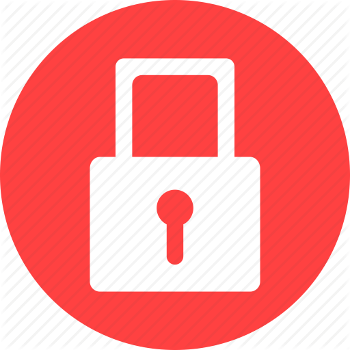 Lock, Locked, Password, Privacy, Protected, Red Icon