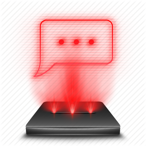 Chat, Hologram, Message, Phone, Red, Sms, Texting Icon
