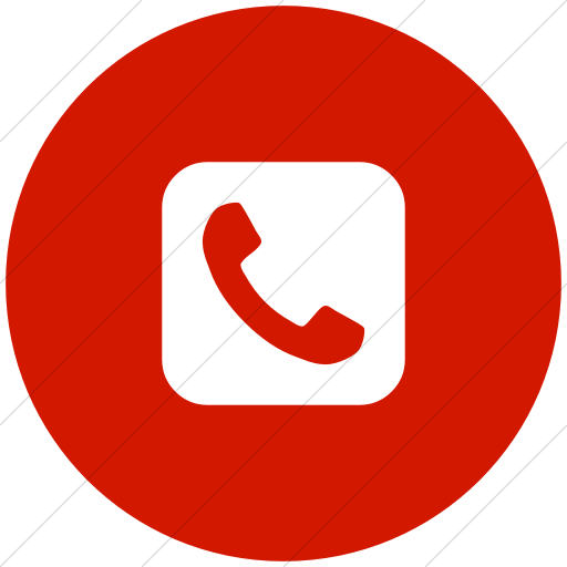 Flat Circle White On Red Bootstrap Font Awesome Phone