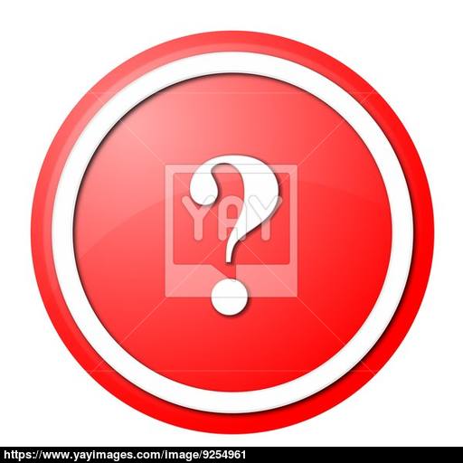 Red Question Mark Round Button Image