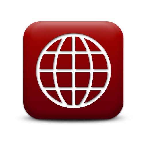 Simple Red Square Icon Business Globe