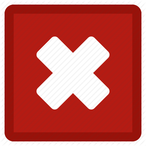 Cancel, Close, Delete, Dismiss, Exit, Red, Remove, Square Icon