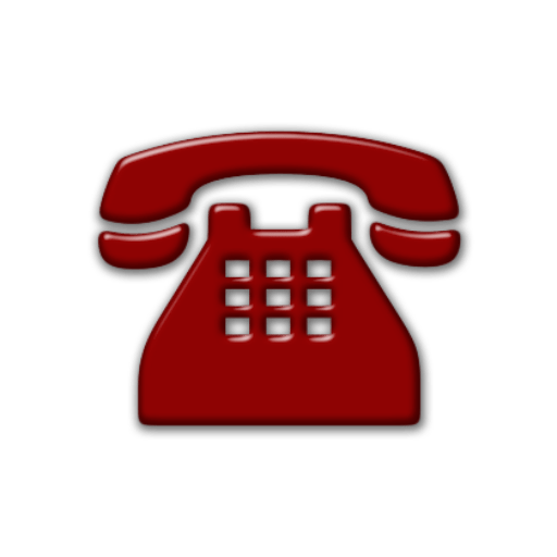 Cropped Simple Red Glossy Icon Business Phone Solid
