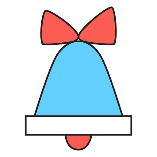 Blue Bell Red Bow Cartoon Icon