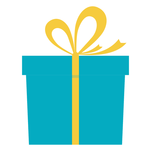 Blue Gift Box Yellow Bow Icon