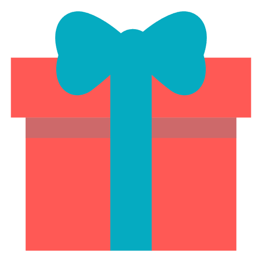 Pink Gift Box Blue Bow Icon