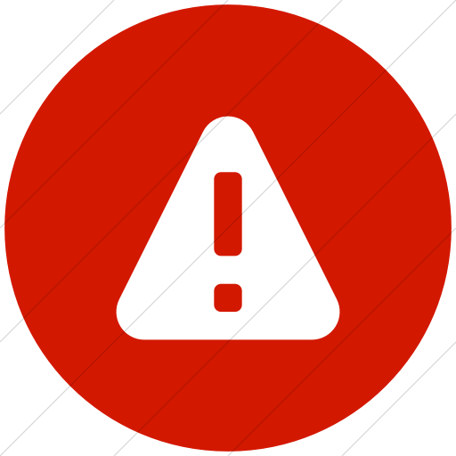 Flat Circle White On Red Broccolidry Warning Icon