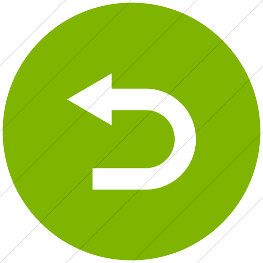 Flat Circle White On Green Classic Arrows Redirect Left