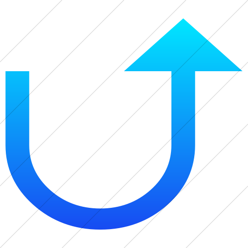 Simple Ios Blue Gradient Classic Arrows Redirect Up Icon