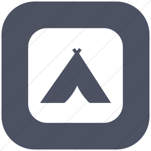 Flat Rounded Square White On Blue Gray Ocha