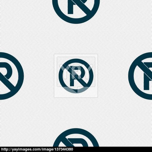 No Parking Icon Sign Seamless Pattern With Geometric Texture