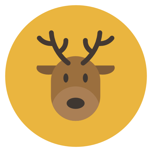 Reindeer Icon Flat Christmas Circle Iconset Fps