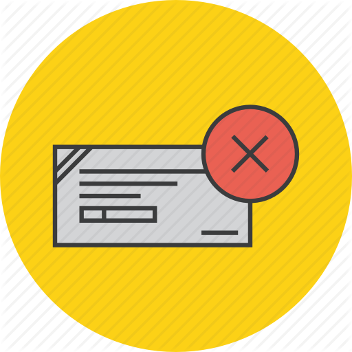 Banking, Block, Cancel, Cheque, Financial, Instrument, Reject Icon