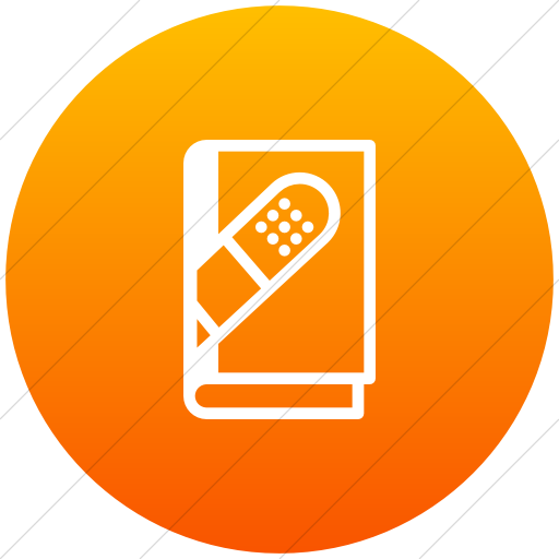 Flat Circle White On Orange Gradient Iconathon Book
