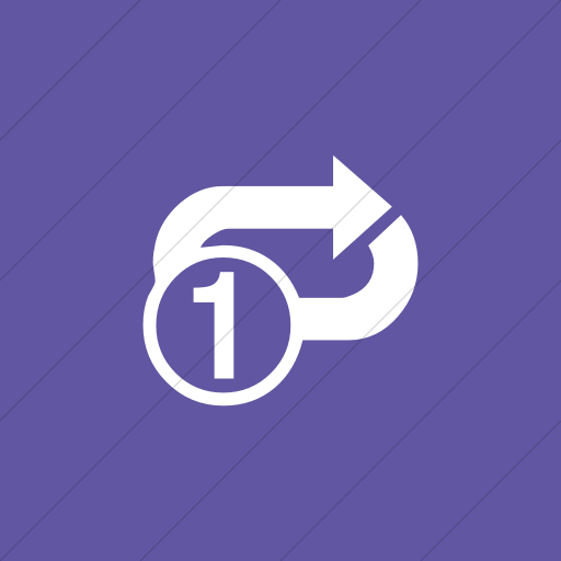 Flat Square White On Purple Classica Arrow Repeat Icon