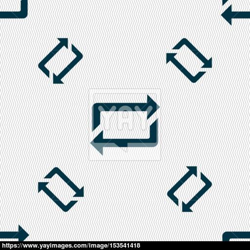 Repeat Icon Sign Seamless Pattern With Geometric Texture Vector